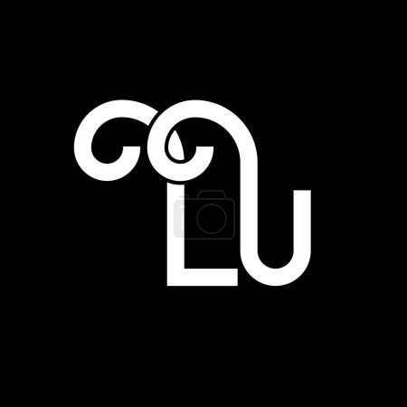 Illustration for LU Letter Logo Design. Initial letters LU logo icon. Abstract letter LU minimal logo design template. L U letter design vector with black colors. lu logo - Royalty Free Image