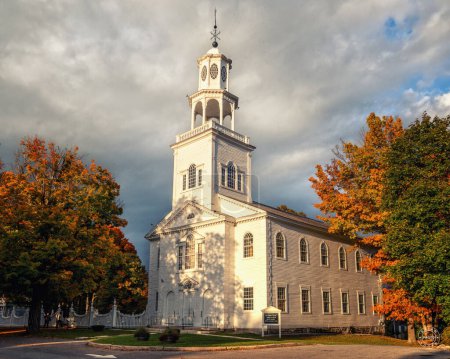 Photo for Old Bennington, VT - USA - Oct 10, 2022 Horizontal view of Vermont's first Protestant church, the "Old First" Congregational Church. It was built in 1805 by Lavius Fillmore. - Royalty Free Image