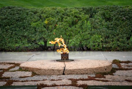 Photo for Arlington VA - US - Mar 23, 2024 Landscape view the John F. Kennedy Eternal Flame, a presidential memorial at the gravesite of President John F. Kennedy, in Arlington National Cemetery in Virginia - Royalty Free Image