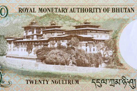 Téléchargez les photos : Punakha Dzong de l'argent du Bhoutan - ngultrum - en image libre de droit