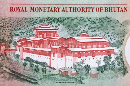 Téléchargez les photos : Punakha Dzong de l'argent du Bhoutan - ngultrum - en image libre de droit