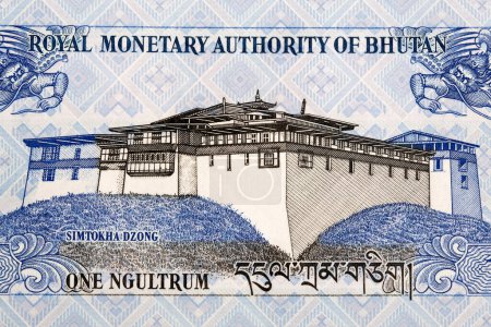 Téléchargez les photos : Simtokha Dzong de l'argent du Bhoutan - ngultrum - en image libre de droit