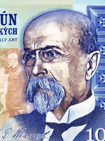 Photo for Tomas Masaryk a closeup portrait from Czech money - Royalty Free Image
