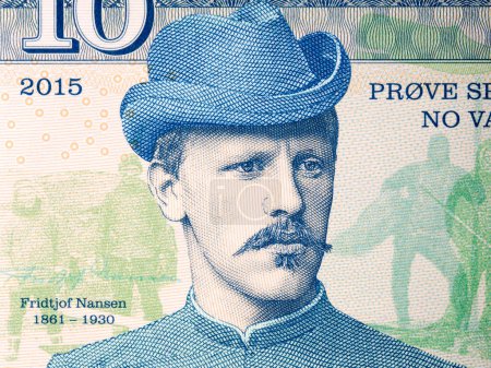 Foto de Fridtjof Nansen un retrato del dinero noruego - Imagen libre de derechos