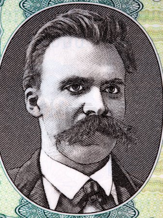 Foto de Friedrich Wilhelm Nietzsche a portrait from German money - Imagen libre de derechos