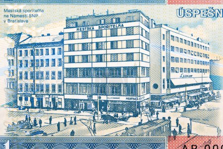 Foto de Mestska sporitelna en Bratislava del dinero eslovaco - coruña - Imagen libre de derechos