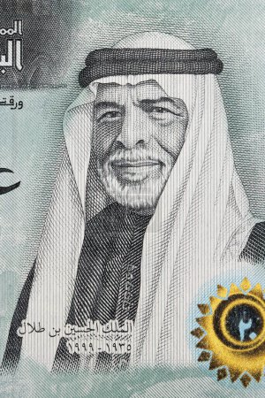 Photo for Hussein bin Talal a portrait from Jordanian money - dinar - Royalty Free Image