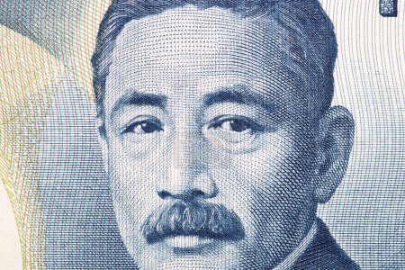 Photo for Natsume Soseki a closeup portrait from Japanese money - yen - Royalty Free Image