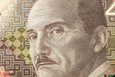 Photo for Jose Maria Arguedas a closeup portrait from Peruvian money - so - Royalty Free Image
