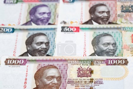 Dinero keniano - chelín de un fondo de negocios