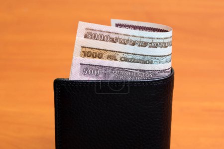 Old Brazilian money - cruzeiro in the black wallet