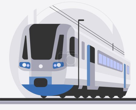 Photo for Train vector illustration. Simple flat subway train, railway. - Royalty Free Image