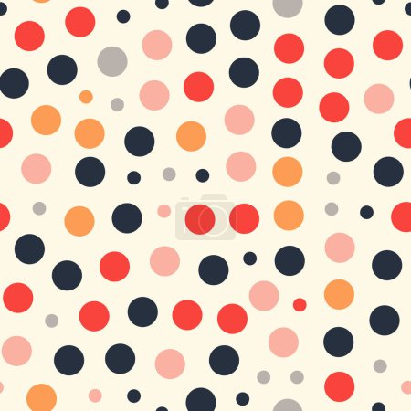 Photo for Polkadot seamless pattern. Vector abstract background with colored circles. Geometric shapes patterns tile. Repeating ornament for packaging, invitation decoration, surface design. Stock illustration. - Royalty Free Image