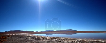 Crisp, clear and stark beauty of a high altitude landscape view on the Altiplano in south central Bolivia