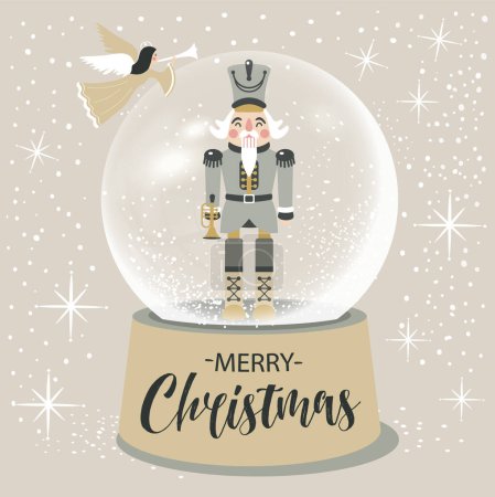 Téléchargez les photos : Casse-noisettes de Noël Illustration vectorielle sur fond clair - en image libre de droit