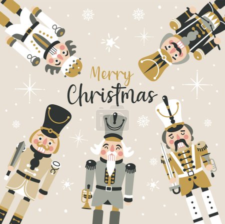 Téléchargez les photos : Casse-noisettes de Noël Illustration vectorielle sur fond clair - en image libre de droit