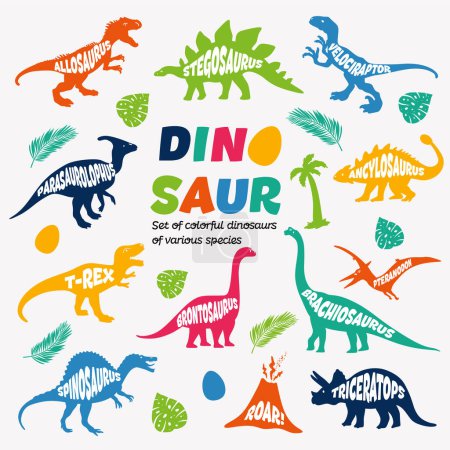 Téléchargez les photos : Modèle sans couture dinosaure. Dinosaures vectoriels dessinés à la main avec vue arrière-plan. Modèle. - en image libre de droit