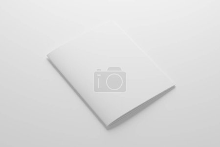 Photo for US Letter Saddle Stitch Brochure Catalog White Blank 3D Rendering Mockup - Royalty Free Image