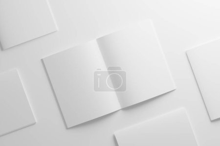 Photo for US Letter Saddle Stitch Brochure Catalog White Blank 3D Rendering Mockup - Royalty Free Image