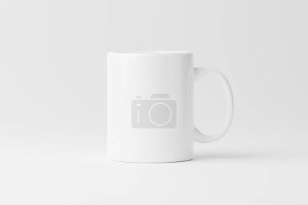 Photo for Ceramic Mug Cup For Coffee Tea White Blank 3D Rendering Mockup For Design Presentation - Royalty Free Image