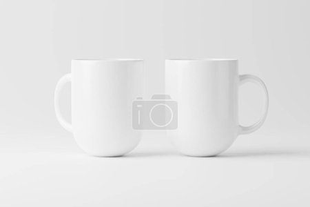 Foto de Taza de taza de cerámica para té de café blanco en blanco 3D representación burla para la presentación de diseño - Imagen libre de derechos