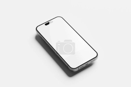 Foto de Iphone 15 y 15 Pro y 15 Pro Max Blanco en blanco 3D representación burla para mostrar el diseño de la interfaz de usuario - Imagen libre de derechos