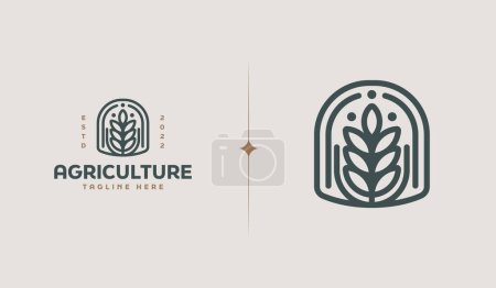 Illustration for Tree logo boutique Linear Design Vector Stock. Abstract Geometric Leaves Logo Wellness Design Template. Leaf Nature Logo Vector illustration - Royalty Free Image