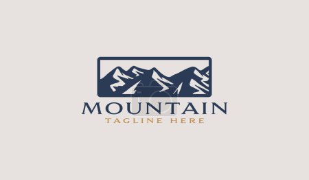 Téléchargez les illustrations : Rocky Mountain. Mountain Hilltop Nature Landscape. Symbole universel premium créatif. Modèle de logo icône signe vectoriel. Illustration vectorielle - en licence libre de droit
