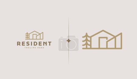 Maison Accueil Hypothèque Toit Architecture Logo. Symbole universel premium créatif. Modèle de logo icône signe vectoriel. Illustration vectorielle