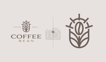 Illustration for Coffee Bean. Coffee Shop Logo Illustration. Universal creative premium symbol. Vector sign icon logo template. Vector illustration - Royalty Free Image