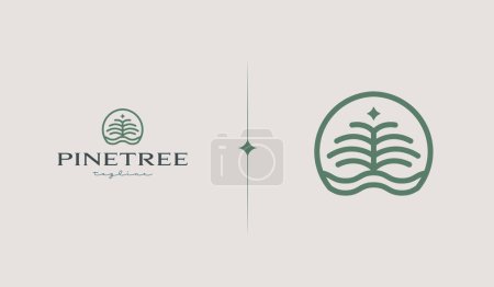 Illustration for Tree logo boutique Linear Design Vector Stock. Abstract Geometric Leaves Logo Wellness Design Template. Leaf Nature Logo Vector illustration - Royalty Free Image