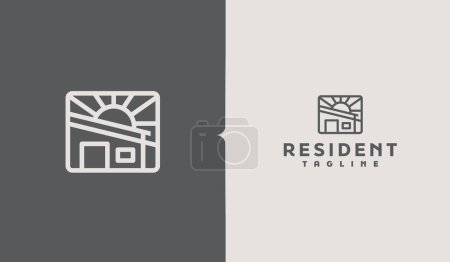 Ilustración de Residence Monoline Logo Template. Universal creative premium symbol. Vector illustration - Imagen libre de derechos