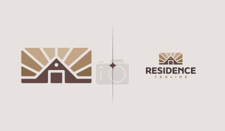 Illustration for Residence Monoline Logo Template. Universal creative premium symbol. Vector illustration - Royalty Free Image
