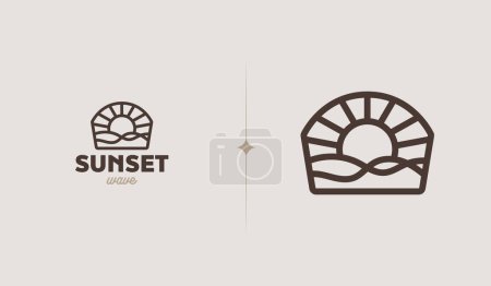 Illustration for Sunset Wave Logo Template. Universal creative premium symbol. Vector illustration. Creative Minimal design template. Symbol for Corporate Business Identity - Royalty Free Image