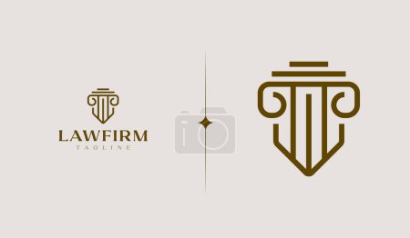 Illustration for Lawfirm Simple Line Logo Template. Universal creative premium symbol. Vector illustration. Creative Minimal design template. Symbol for Corporate Business Identity - Royalty Free Image