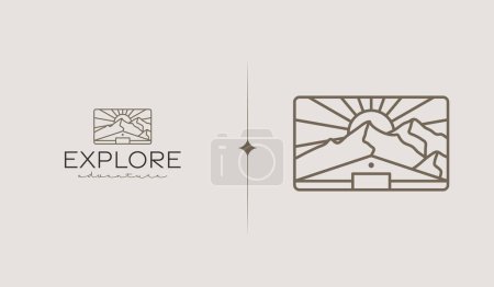 Illustration for Mountain Side House Logo Template. Universal creative premium symbol. Vector illustration. Creative Minimal design template. Symbol for Corporate Business Identity - Royalty Free Image