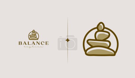 Illustration for Rock Balancing Logo Template. Universal creative premium symbol. Vector illustration. Creative Minimal design template. Symbol for Corporate Business Identity - Royalty Free Image