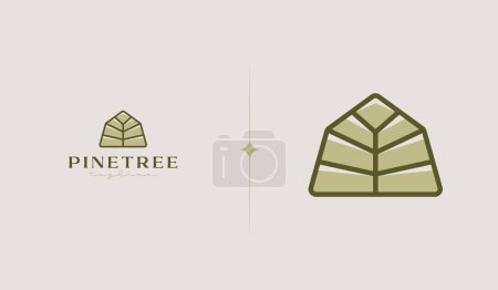 Illustration for Pine Tree House Logo Template. Universal creative premium symbol. Vector illustration. Creative Minimal design template. Symbol for Corporate Business Identity - Royalty Free Image
