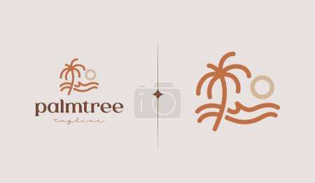 Ilustración de Palm Tree Logo Template. Universal creative premium symbol. Vector illustration. Creative Minimal design template. Symbol for Corporate Business Identity - Imagen libre de derechos