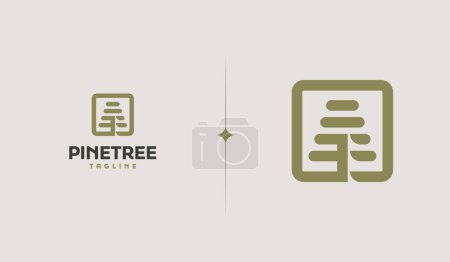 Illustration for Pine Tree Logo Template. Universal creative premium symbol. Vector illustration. Creative Minimal design template. Symbol for Corporate Business Identity - Royalty Free Image
