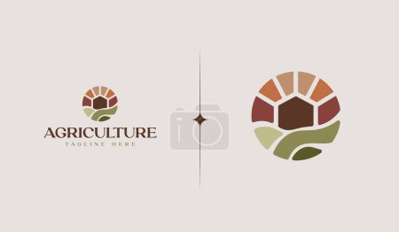 Foto de Agriculture Farm Logo Template. Universal creative premium symbol. Vector illustration. Creative Minimal design template. Symbol for Corporate Business Identity - Imagen libre de derechos