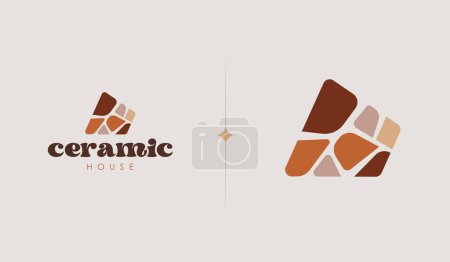 Illustration for Ceramic House Logo Template. Universal creative premium symbol. Vector illustration. Creative Minimal design template. Symbol for Corporate Business Identity - Royalty Free Image