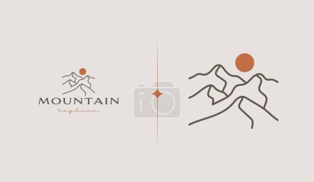 Illustration for Mountain Adventure Logo Template. Universal creative premium symbol. Vector illustration. Creative Minimal design template. Symbol for Corporate Business Identity - Royalty Free Image