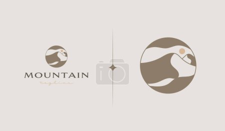 Ilustración de Mountain Adventure Logo Template. Universal creative premium symbol. Vector illustration. Creative Minimal design template. Symbol for Corporate Business Identity - Imagen libre de derechos
