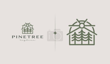 Illustration for Pine Tree Logo Template. Universal creative premium symbol. Vector illustration. Creative Minimal design template. Symbol for Corporate Business Identity - Royalty Free Image