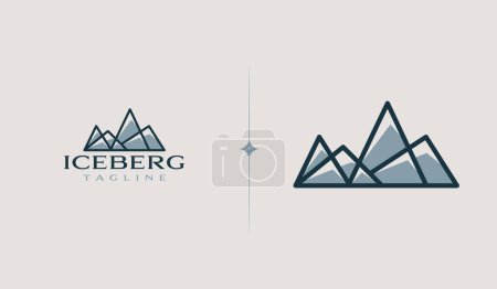 Illustration for Iceberg Mountain Logo Template. Universal creative premium symbol. Vector illustration. Creative Minimal design template. Symbol for Corporate Business Identity - Royalty Free Image