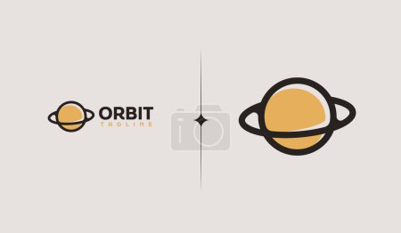 Illustration for Orbit Monoline Logo Template. Universal creative premium symbol. Vector illustration. Creative Minimal design template. Symbol for Corporate Business Identity - Royalty Free Image
