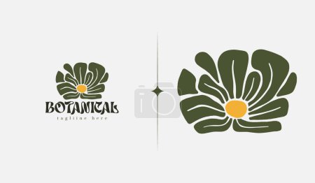 Illustration for Abstract Leaf Flower Tree Logo Template. Universal creative premium symbol. Vector illustration. Creative Minimal design template. Symbol for Corporate Business Identity - Royalty Free Image