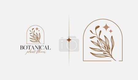 Foto de Abstract Leaf Flower Tree Logo Template. Universal creative premium symbol. Vector illustration. Creative Minimal design template. Symbol for Corporate Business Identity - Imagen libre de derechos