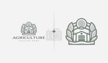 Téléchargez les illustrations : Agriculture Farm monoline. Universal creative premium symbol. Vector sign icon logo template. Vector illustration - en licence libre de droit